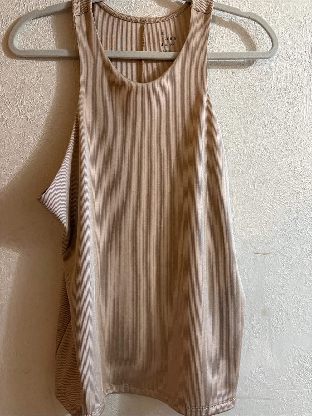 a new day Ribbed Tank Top - Light Beige